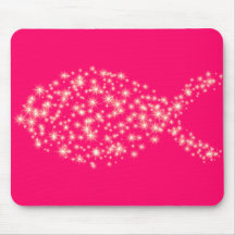 Glitter Christian Fish Symbol Mousemats