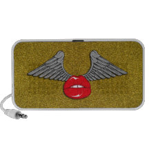 Glitter Lips with Wings Portable Speaker