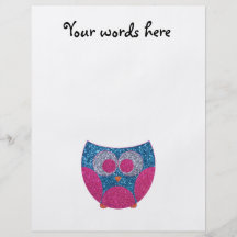 Glitter owl custom flyer