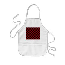 Glitter red and black checkered pattern apron