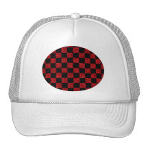 Glitter red and black checkered pattern hat