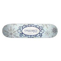 Glitter Snowflakes Comp Skateboard