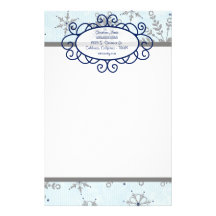 Glitter Snowflakes Letterhead Stationery