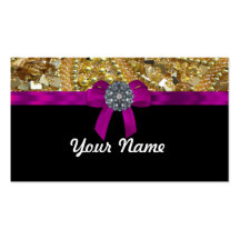 Glittery gold & black business cards