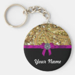 Glittery gold & black keychains