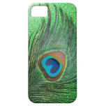 Glittery Green Peacock Feather Still Life iPhone 5 Cover