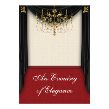 Glitz Glamour Black Tie Prom Invitations