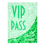 Glitz Green curve "VIP Pass" invitation