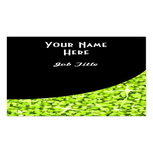 Glitz Lime Black Curve business card portrait