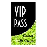 Glitz Lime 'VIP Pass' Black Curve business card