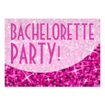 Glitz Pink curve 'Bachelorette Party!' invitation