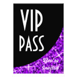 Glitz Purple black curve "VIP Pass" invitation