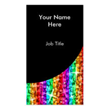 Glitz Rainbow Stripe Black Curve portrait Business Card