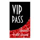 Glitz Red 'VIP Pass' Black Curve business card