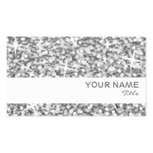 Glitz "Silver" white stripe business card template