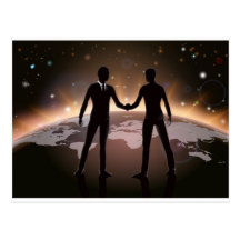 Global business concept postcards