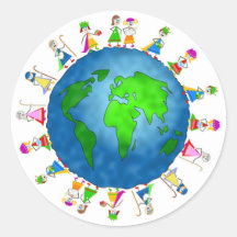 Global Nativity Kids Round Sticker