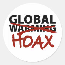 Global Warming Hoax Round Stickers