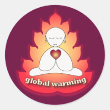 global warming round stickers