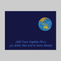 Globe Facing Australia and Asia postcards