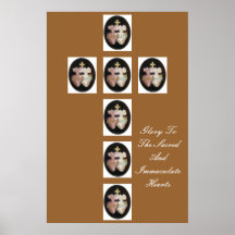 GLORY TO THE SACRED AND IMMACULATE HEARTS POSTERS