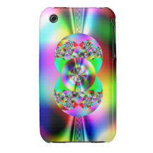 Glossy fractal iPhone 3 cases