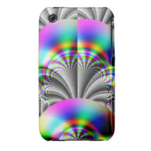 Glossy Rainbow Fractal iPhone 3 Case