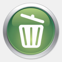 Glossy trash icon symbol sticker