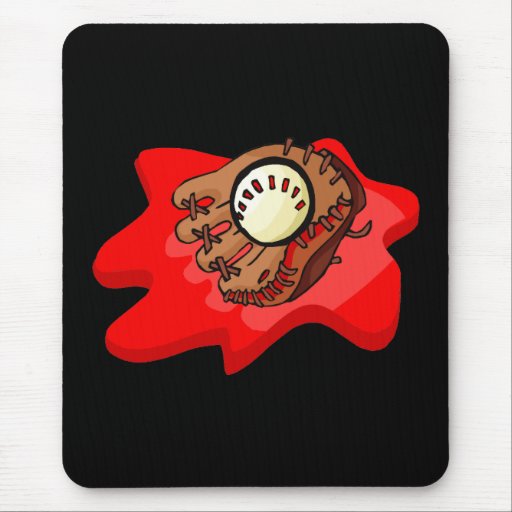 Glove with Baseball Mousepads