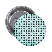GLOWING BLUES MORNING LIGHT BLACK CIRCLES POLKADOT BUTTON