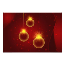 Glowing Christmas Ornaments with Snowflakes Photographic Print