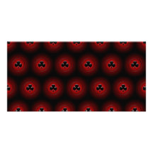 Glowing clubs seamless pattern photo cards
