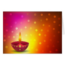 Glowing Decorative Diwali Lamp Cards