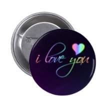Glowing font writing I love you Pinback Button