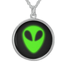 Glowing Green Alien Necklace
