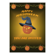 Glowing Jack o' Lantern Invitation