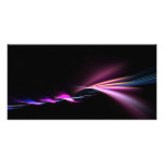 glowing purple fractal design photo card template