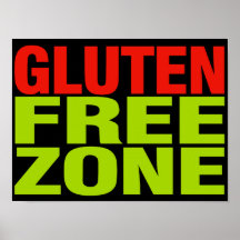 Gluten Free Zone (celiac disease) Posters