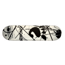 GNOME Scribbles BW Custom Skateboard