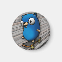 Go Gopher Skateboarding Fridge Magnet
