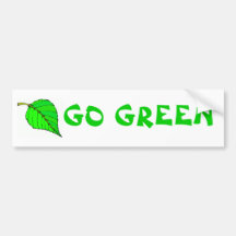 Go Green Bumper Sticker