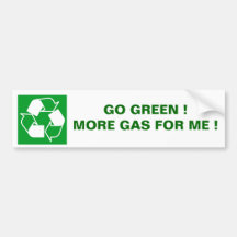 GO GREEN BUMPER STICKER