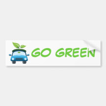 Go Green Car Bumper Sticker
