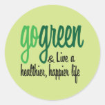 Go Green Live Happier Stickers