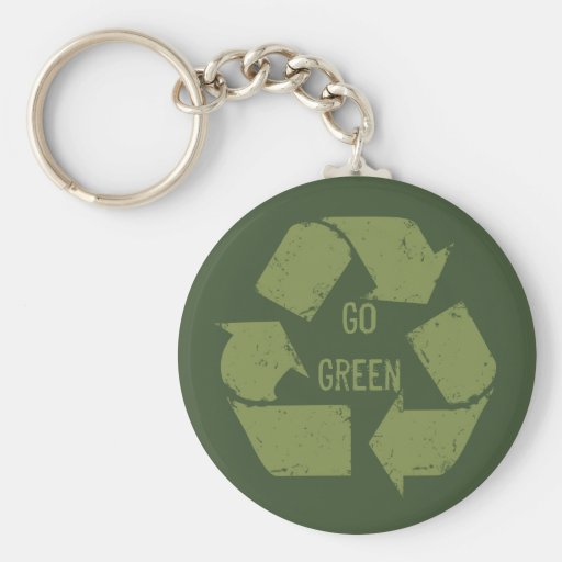 Go Green Recycle Logo Keychain