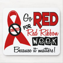 Go Red For Red Ribbon Week Mouse Mats