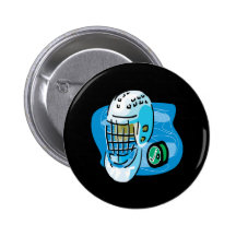 Goalie Mask White Button