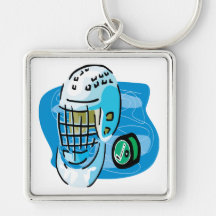 Goalie Mask White Keychain