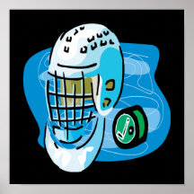 Goalie Mask White Posters