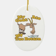 goat ate my tax return cartoon christmas ornament